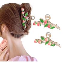 Clipes de cabelo Itingstere Strawberry Metal Hair Claw 2 unidades Clipes de cabelo Itingstere Strawberry Metal Hair Claw 2 unidades