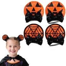 Clipes de cabelo JIAHANG Halloween Mouse Ear, laço de lantejoulas, 7 cm