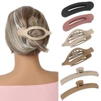 Clipes de cabelo NAISIER Flat Claw Clips para mulheres, 6 unidades