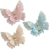 Clipes de cabelo PandaPetals Butterfly, 6,6 cm, médios para mulheres, pacote com 3 Clipes de cabelo PandaPetals Butterfly, 6,6 cm, médios para mulheres, pacote com 3