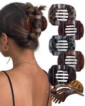 Clipes de cabelo planos CHLINS, 6 peças, médios, antiderrapantes para mulheres