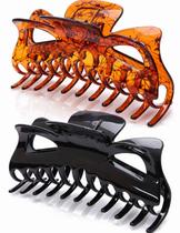 Clipes de cabelo Prettyou Thick Hair Super Large Crystal, pacote com 2 Clipes de cabelo Prettyou Thick Hair Super Large Crystal, pacote com 2