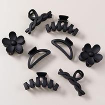 Clipes de cabelo Sunolga 8 peças para mulheres, clipes Flower Claw pretos