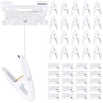 Clipes de cabide de teto Briwooody para sala de aula brancos, 50 pares