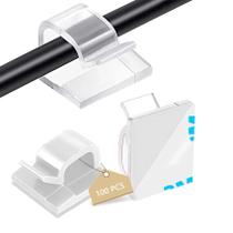 Clipes de cabo Abnii 100PCS, organizador de fios adesivo, transparente
