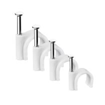 Clipes de cabo Abnii 400 unidades de 4 mm 6 mm 8 mm 10 mm brancos com prego de aço