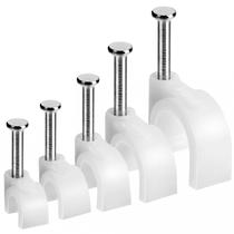 Clipes de cabo Bates Choice com pregos de aço brancos 360 unidades Clipes de cabo Bates Choice com pregos de aço brancos 360 unidades