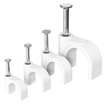 Clipes de cabo Jadaol com pregos, pacote com 400, 5-10 mm, brancos Clipes de cabo Jadaol com pregos, pacote com 400, 5-10 mm, brancos