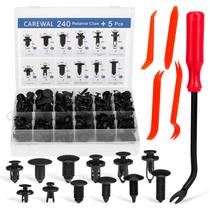 Clipes de carro, rebites de plástico, 240 unidades com kit de remoção de fixadores