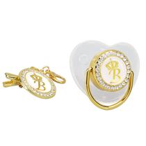 Clipes de chupeta Focket Baby Girl Rhinestone 26 letra B