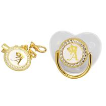 Clipes de chupeta Focket Baby Girl Rhinestone 26 letras (A)