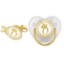 Clipes de chupeta Focket Baby Girl Rhinestone 26 letras iniciais