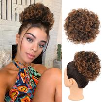 Clipes de coque de cabelo Oseti Copper Messy Dish Synthetic Extension