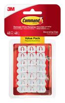 Clipes de decoração Command 40 clipes com 48 tiras sem danos Clipes de decoração Command 40 clipes com 48 tiras sem danos