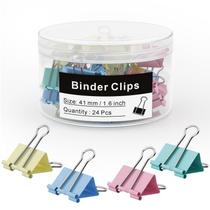 Clipes de encadernação FXJHUDH grandes de 1,6 polegadas, 24 unidades e pequenos de 0,7 polegadas