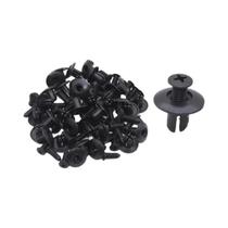 Clipes de Fixação para Carro (8mm) - 100 Peças - Rebite de Plástico Preto - Compatível com Toyota, Focus, Kia e Nissan