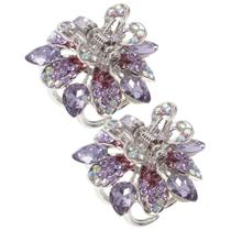 Clipes de garra de cabelo pequenos Beavorty, 2 peças, mini clipes de mandíbula antiderrapantes, strass e metal cristal, clipe de cabelo, garra de mandíbula, cristais para cabelos grossos, finos, longos ou curtos