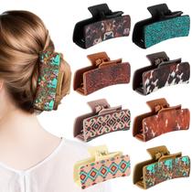 Clipes de garras de cabelo FineCheer Western Leather Highland Cow x8 Clipes de garras de cabelo FineCheer Western Leather Highland Cow x8