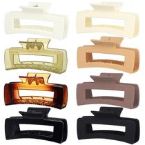 Clipes de garras de cabelo LAXIZAR 8 peças em forma de retângulo, moda Clipes de garras de cabelo LAXIZAR 8 peças em forma de retângulo, moda