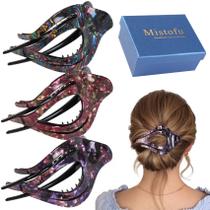Clipes de garras de cabelo Mistofu French Concord femininos, 3 unidades