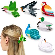 Clipes de garras de cabelo Yussti Birds Peacock Swan Swallow 6 unidades