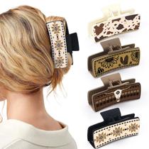 Clipes de garras de cabelo Yussti Western Leather Girassol Floral Clipes de garras de cabelo Yussti Western Leather Girassol Floral