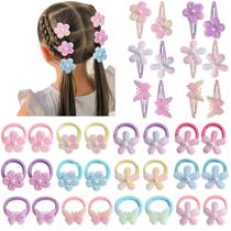 Clipes de gravata de cabelo DRESHOW, conjunto de 36 peças de borboletas e flores