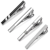 Clipes de gravata MOZETO Classic Style Silver para gravatas normais Clipes de gravata MOZETO Classic Style Silver para gravatas normais
