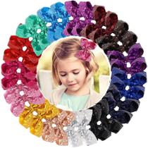 Clipes de laços de cabelo DED Sparkly 30 unidades de 10 cm Glitter Sequin Baby