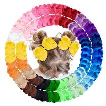 Clipes de laços de cabelo, fita de gorgorão para meninas, 40 unidades