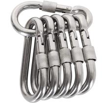 Clipes de mosquetão Acquwistach Locking 304 em aço inoxidável, pacote com 6 Clipes de mosquetão Acquwistach Locking 304 em aço inoxidável, pacote com 6