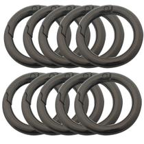 Clipes de mosquetão Bytiyar Big Round 63 mm Metal 10 peças Gun Black Clipes de mosquetão Bytiyar Big Round 63 mm Metal 10 peças Gun Black