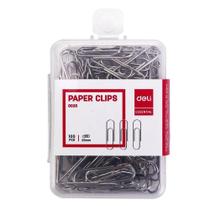 Clipes de Papel Deli Metálicos Niquelados - 10 Embalagens com 100 Unidades