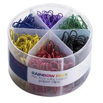 Clipes de papel Officemate, sem PVC, revestidos a cores, 450 clipes Clipes de papel Officemate, sem PVC, revestidos a cores, 450 clipes