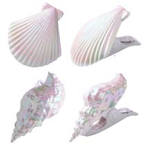 Clipes de toalha de praia Caloogn Shells para cadeiras de piscina de 4 peças