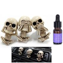 Clipes de ventilação para purificadores de ar para carros Skull com 10 mL de óleo de lavanda Clipes de ventilação para purificadores de ar para carros Skull com 10 mL de óleo de lavanda