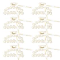Clipes Hair Claw Clips DEEKA Bridesmaid com fita Pearl, 9,4 cm, pacote com 8 Clipes Hair Claw Clips DEEKA Bridesmaid com fita Pearl, 9,4 cm, pacote com 8