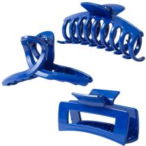 Clipes Hair Claw Clips Kitiin Blue para cabelos grossos/finos/finos, 3 peças