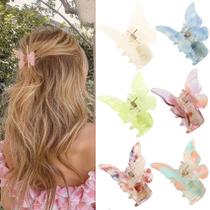 Clipes Hair Claw Clips NAISIER Butterfly Tortoise Shell, 6 cm, pacote com 6