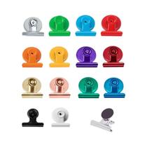 Clipes Magnéticos Fortes Para Geladeira Em 14 Cores, Metálicos Para Uso Versátil Em Escritório E