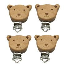 Clipes para Chupeta ARAKIERST em Madeira de Faia, Formato de Urso, 10 Unidades Clipes para Chupeta ARAKIERST em Madeira de Faia, Formato de Urso, 10 Unidades