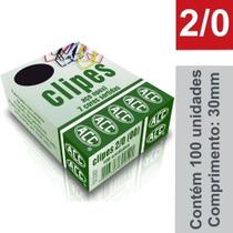 Clipes para Papel Aço Epoxi Cores 2/0 Cx/100 unidades - ACC