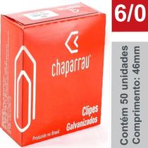 Clipes para Papel Aço Galvanizado 6/0 Cx/ 50 Unidades - CHAPARRAU