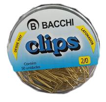 Clips 2/0 Bacchi Aço Latonados Dourado Com 50 unidades