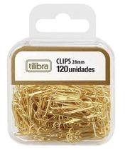 Clips 28mm 120un dourado tilibra 178
