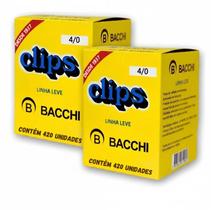 Clips Bacchi Nº 4/0 Original Kit 2 Caixas 840 Unidades para Organizar Papéis e Documentos Clips Bacchi Nº 4/0 Original Kit 2 Caixas 840 Unidades para Organizar Papéis e Documentos