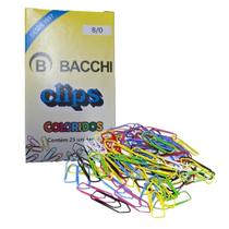 CLIPS COLORIDO AÇO Nº 8/0 CX 25 UNIDADES BACCHI GALVANIZADO