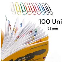 Clips Colorido Para Papel Prendedor 100 Un 33mm