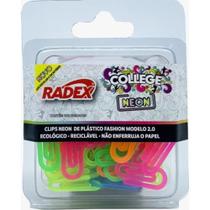 Clips Colorido Plastico Neon N.2 C/100Un. Radex Blister
