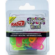 Clips Colorido Plastico Neon N.2 C/100UN. - Radex